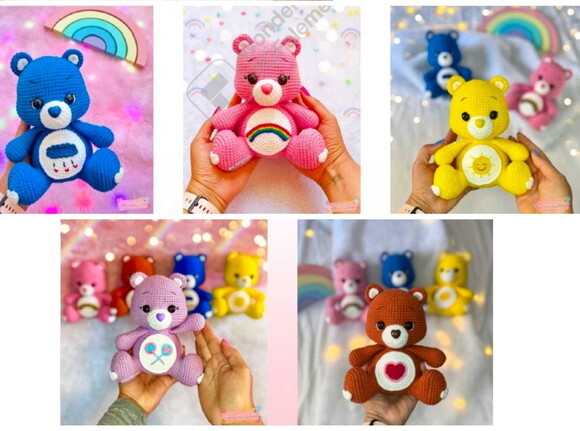 Ursinho Carinhosos Amigurumi Cada