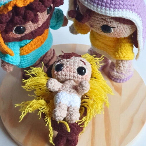 Enfeite Presépio de Natal 4 Peças Amigurumi