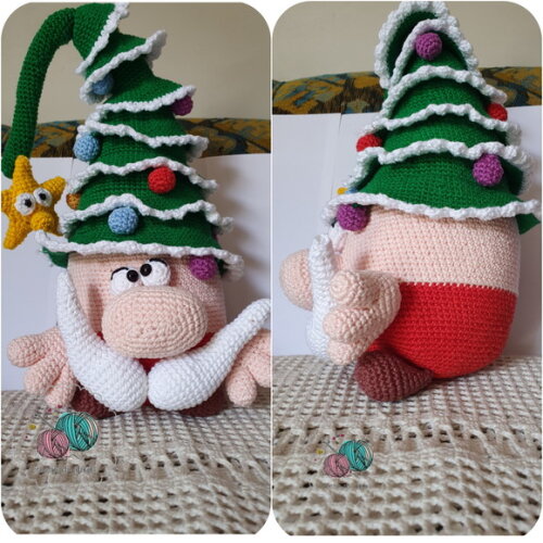 Enfeite de Natal para Mesa Amigurumi