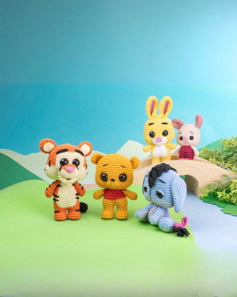 Pooh e Seus Amigos em Amigurumi