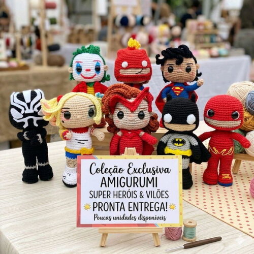 Super Herois e Viloes Amigurumi (cada)