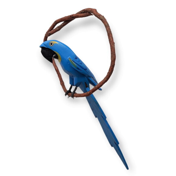 Arara de Galho m - Azul Madeira para Decorar Seu Jardim Casa