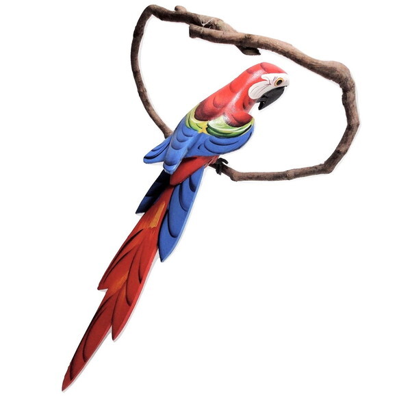 Arara de Galho m - Vermelha - Madeira - Casa Sitio Jardim