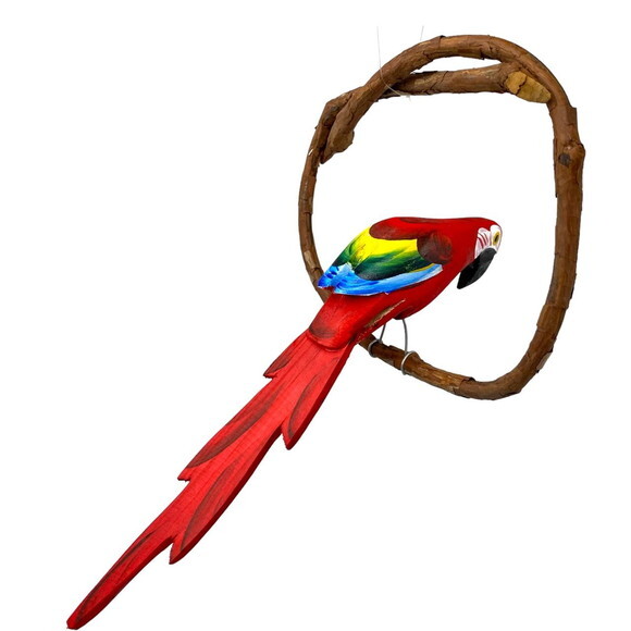Arara de Galho Mini - Vermelha - Madeira