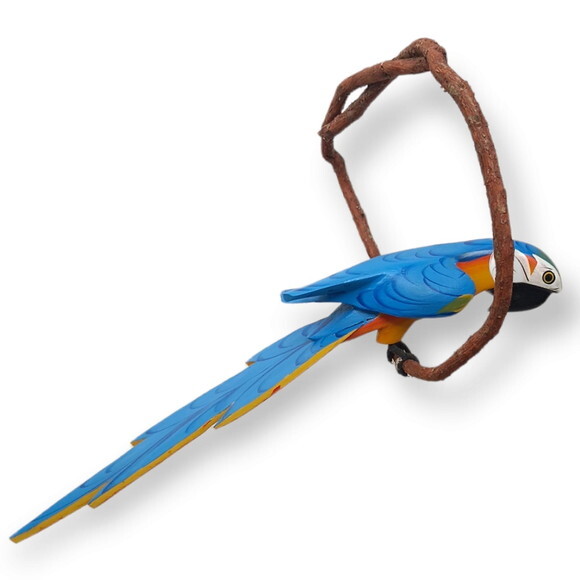 Arara de Galho Pp - Azul c/ Amarelo - Madeira Caninde Casa