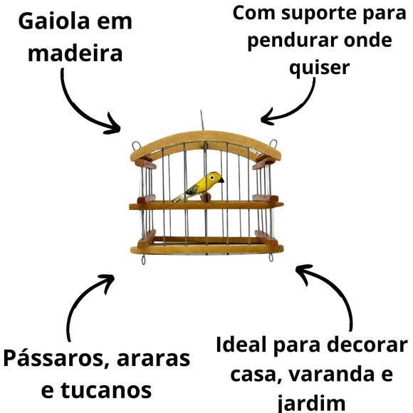 Gaiola de Passarinho - P - Madeira
