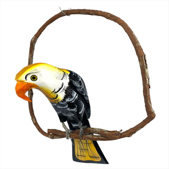 Gavião de Madeira Pp Artesanato Rustico Decoração Casa Sitio
