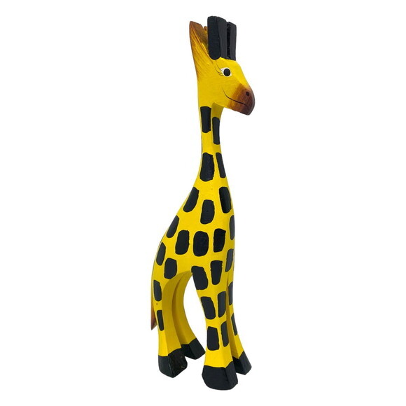 Girafa de Madeira P Decorativo para Casa Jardim Animal