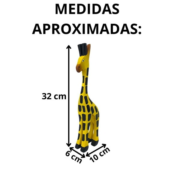 Girafa de Madeira G Decorativo para Casa Sala Jardim Sacada
