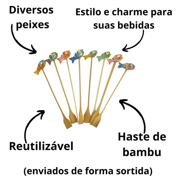 Mexedor de Drink de Peixes Sortidos Kit 10 Unidades Bebidas