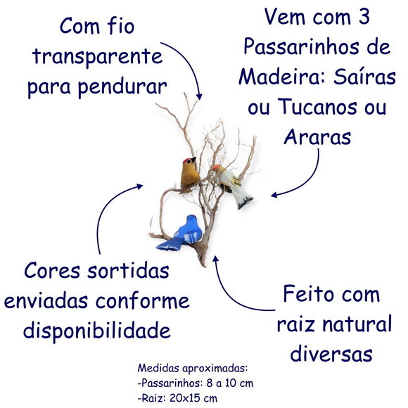 Passarinho na Raiz Passaro de Madeira Saira Casa Jardim