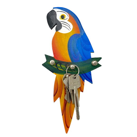 Porta chaves P - Arara Amarela e Azul