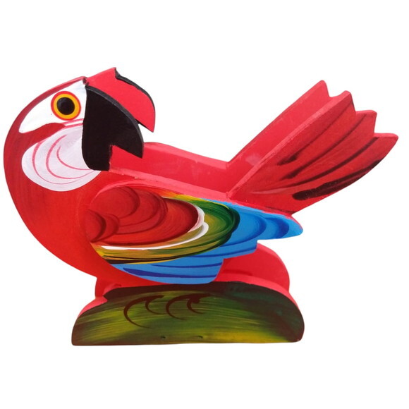 Porta Guardanapo de Arara 3d Madeira