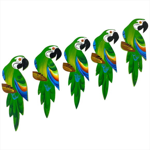Quinteto de Arara Verde - Madeira
