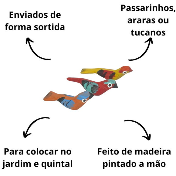 Saira Passaros Araras Tucanos P Kit com 10 Sortido Decoração