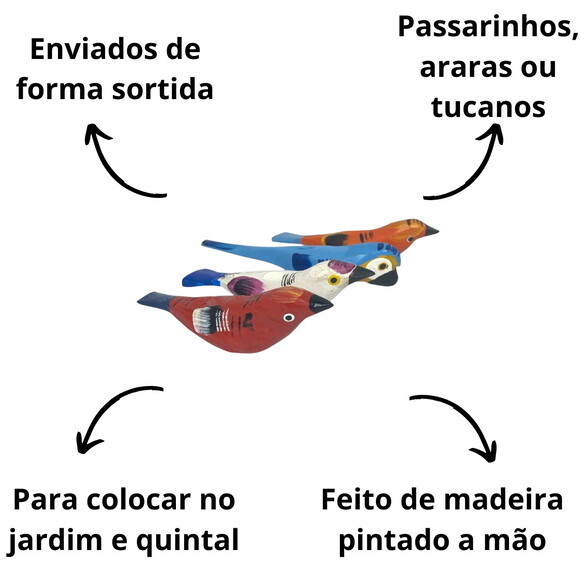 Sairas Passarinhos Araras G Decorativo Kit com 7 Sortidos