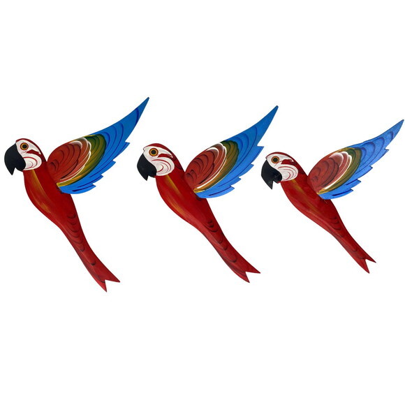 Trio de Arara de Asa 3d Decoração de Casa Jardim Quintal