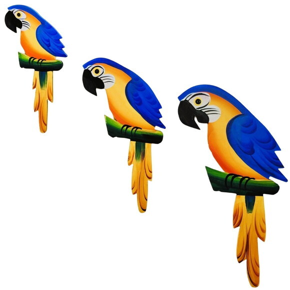Trio de Arara G - Caninde - Madeira - Quadro Decorativo
