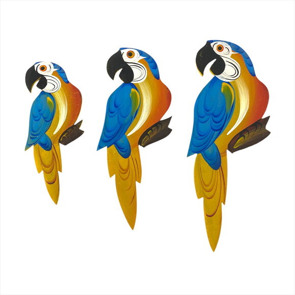 Trio de Arara P3 - Caninde - Madeira - Quadro Decorativo