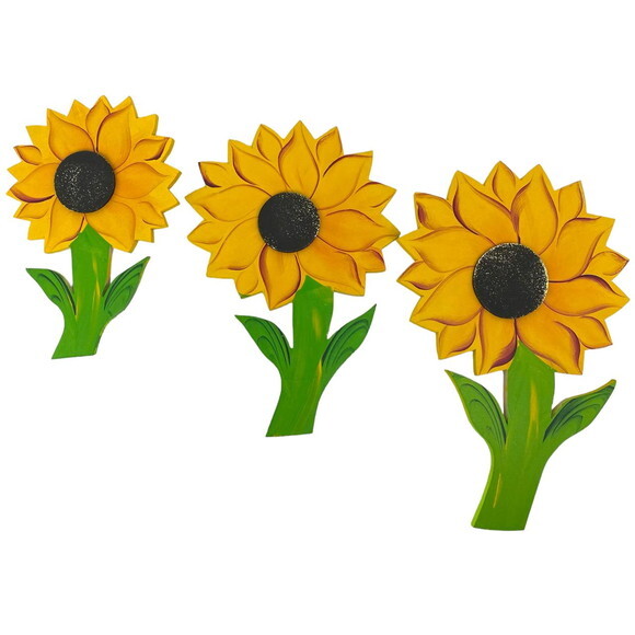 Trio de Flor Girassol G - Madeira