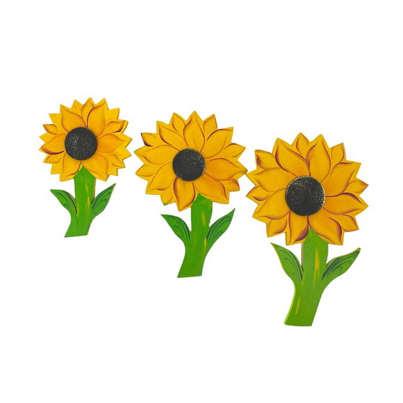Trio de Flor Girassol P - Madeira