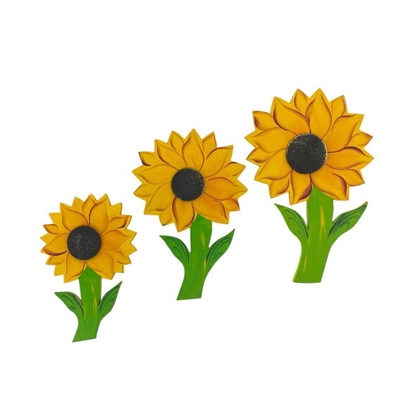 Trio de Flor Girassol P - Madeira