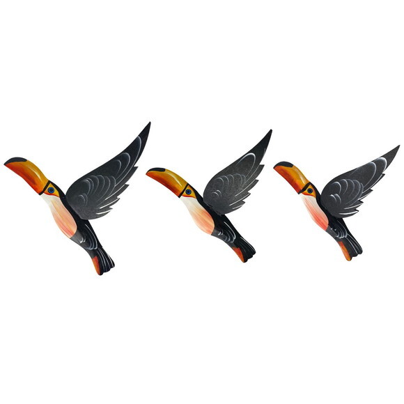 Trio de Tucano de Asa 3d Decoração de Casa Jardim Quintal