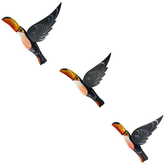 Trio de Tucano de Asa 3d Decoração de Casa Jardim Quintal