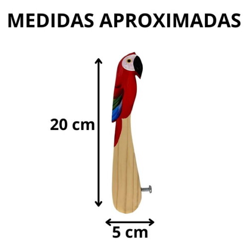 Abridor de Garrafa - Arara Vermelha - Madeira