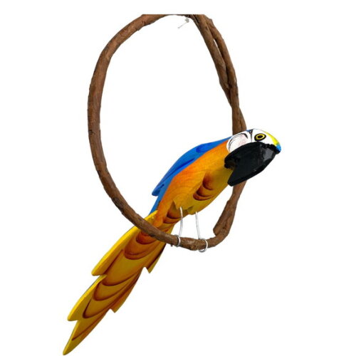 Arara de Galho Mini Azul/amarela - Madeira
