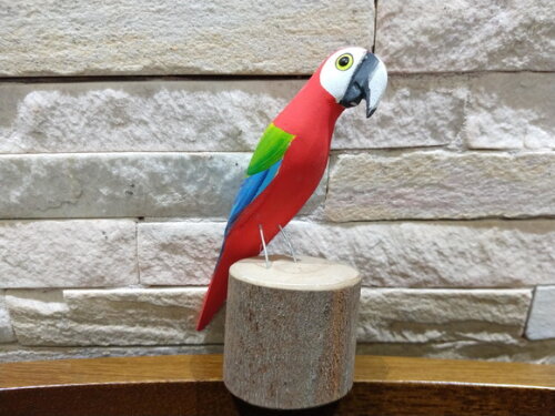 Arara no Toquinho - Vermelha - Madeira