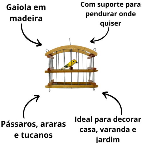 Gaiola de Passarinho - P - Madeira