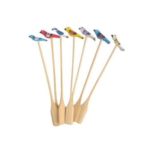 Mexedor de Drinks - Passarinho - Madeira - Kit 10 Unidades
