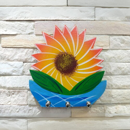Porta Chaves Flor Azul - Organizador Porta Pano