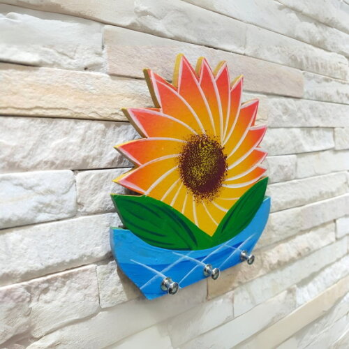 Porta Chaves Flor Azul - Organizador Porta Pano