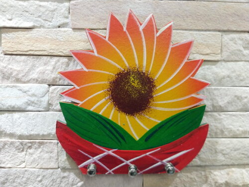 Porta Chaves Flor Vermelha - Organizador Porta Pano