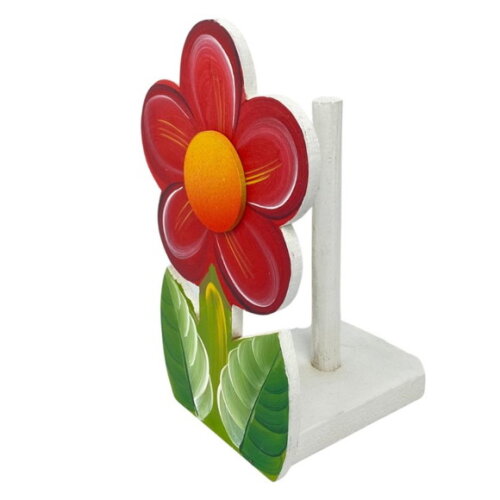 Porta Rolo de Papel Toalha Flor Vermelha Restaurante Casa