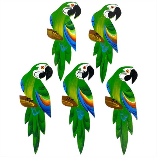 Quinteto de Arara Verde - Madeira