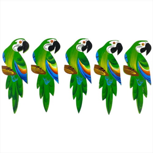 Quinteto de Arara Verde - Madeira