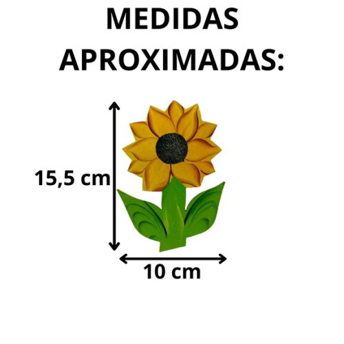 Quinteto de Flor Girassol - Madeira