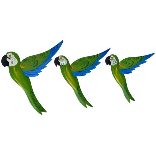 Trio de Arara de Asa 3d Decoração de Casa Jardim Quintal