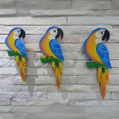 Trio de Arara P1 - Caninde - Madeira - Parede Quadro