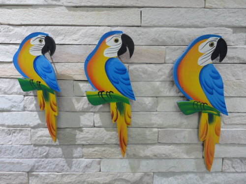 Trio de Arara P1 - Caninde - Madeira - Parede Quadro