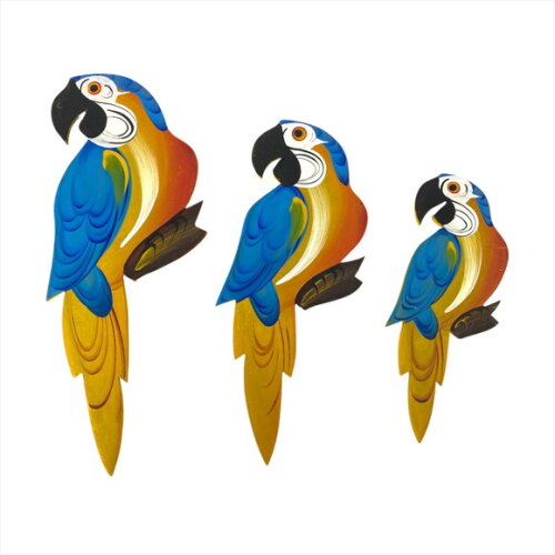 Trio de Arara P3 - Caninde - Madeira - Quadro Decorativo
