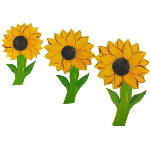Trio de Flor Girassol G - Madeira