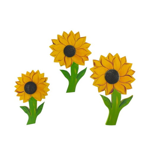 Trio de Flor Girassol P - Madeira