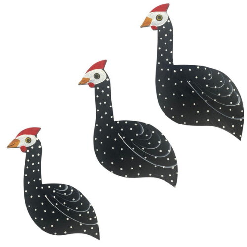 Trio de Galinha de Angola m Trio Decorativo Sacada Casa