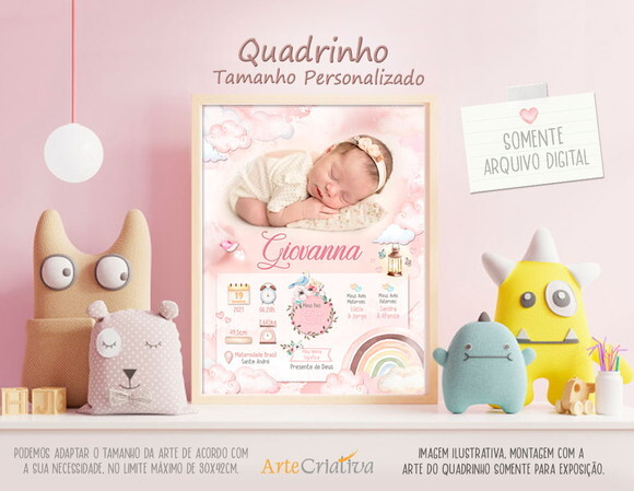 ARTE DIGITAL PARA QUADRINHO de bebê Menina 1