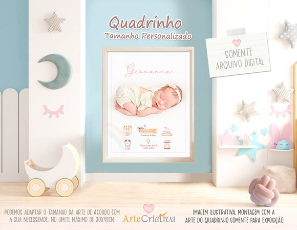 ARTE DIGITAL PARA QUADRINHO de bebê Menina 5