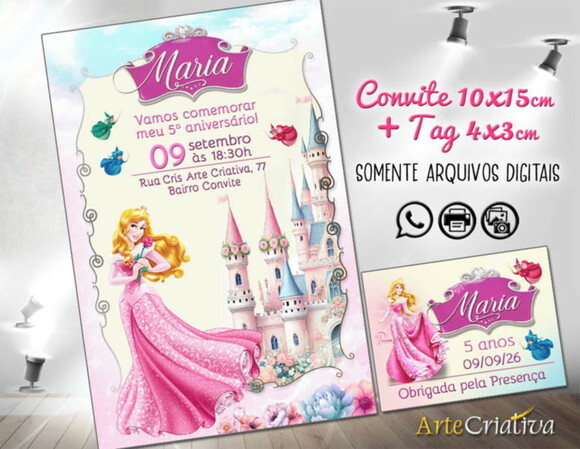 Convite Digital C/tag a Bela Adormecida 3